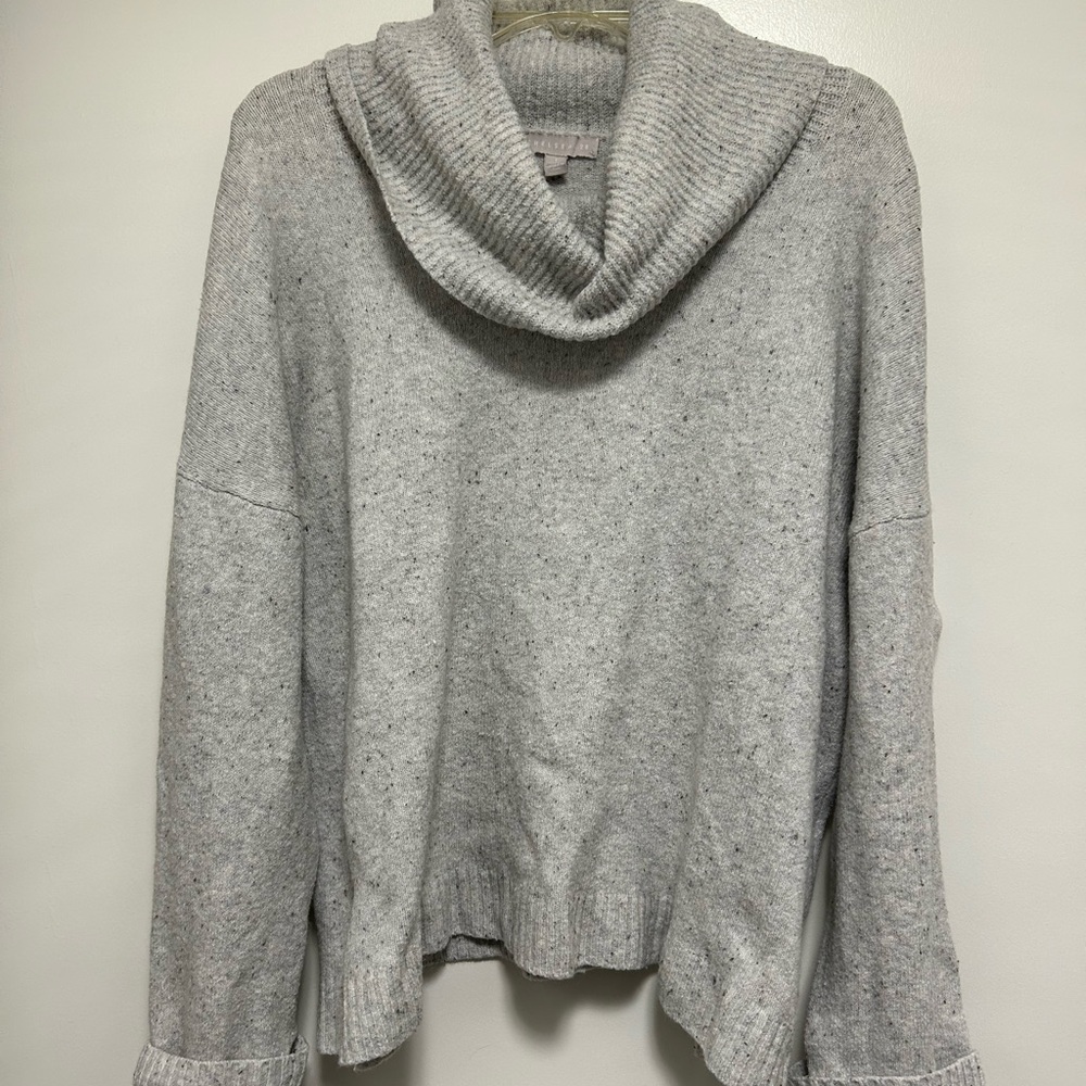 Cozy Gray Cowl Neck Sweater